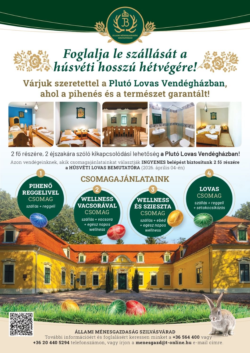 Szeretettel várjuk kedves Vendégainket a Húsvéti hosszúhétvégén!
Húsvéti akciós csomagajánlatain...