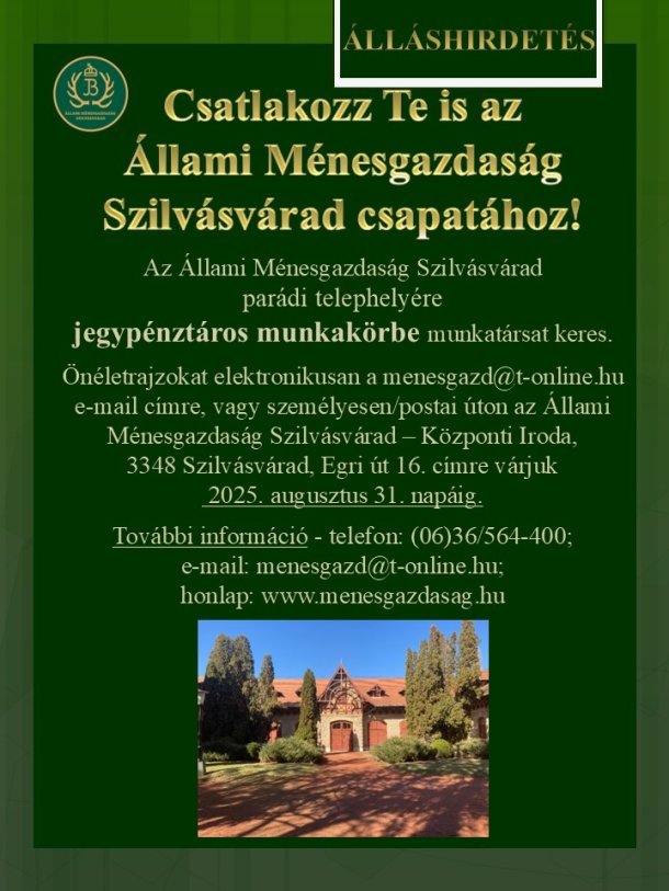 Álláshirdetés Parád